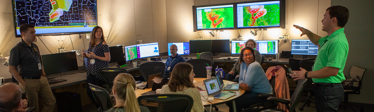 Meteorology students at the National Weather Center